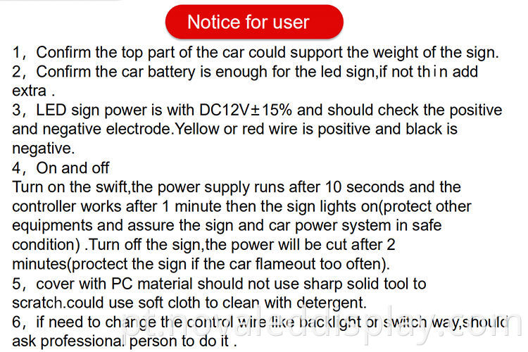 taxi roof led display sign